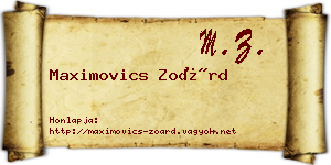 Maximovics Zoárd névjegykártya